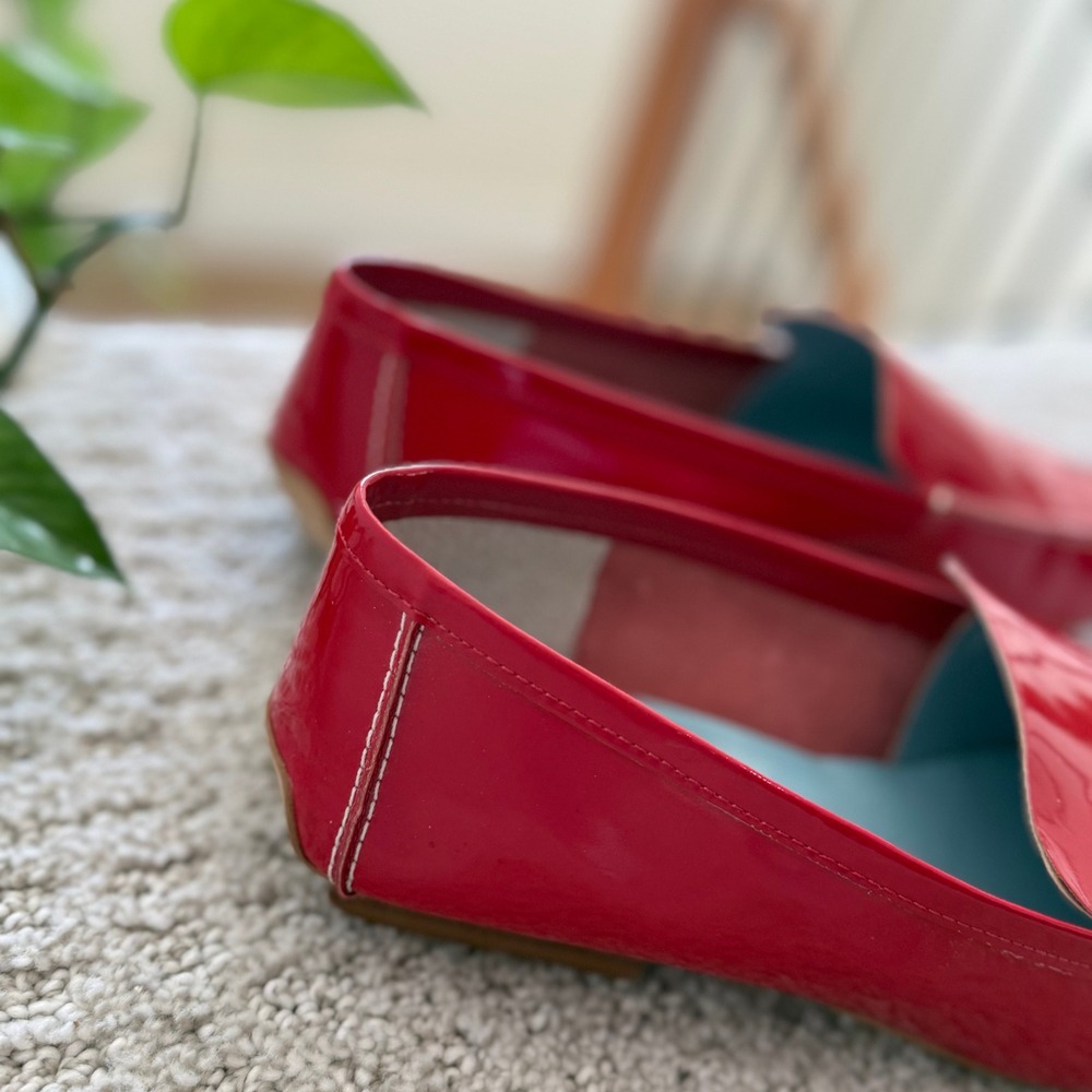 Frances Valentine Red Patent Leather Loafers - Picture 3 of 12